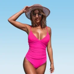 Women's Bright Day Shirring One Piece Swimsuit -Cupshe -Cupshe GUEST b37b75fa 34f3 4d4e a781 121e455ce775
