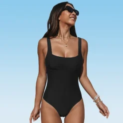 Women's Wide Straps Vintage Square Neck One Piece Swimsuit -Cupshe -Cupshe GUEST b49c2e96 5aac 453e aee6 ae7458890eb6