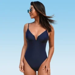 Women's V Wire Tie-Back One Piece Swimsuit - Cupshe -Cupshe GUEST b7598e51 3c91 407e 964d e862a51f7bb6