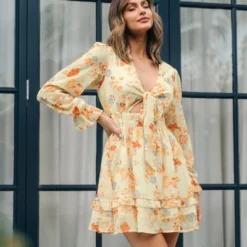 Women's V Neck Floral Cutout Mini Dress - Cupshe 10 Women's V Neck Floral Cutout Mini Dress - Cupshe -Cupshe GUEST b81cd4ca 7f09 4368 a7ce 24c187f16157