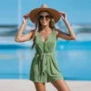 Women's Belted Knotted Cami Romper - Cupshe -Cupshe GUEST b93550e2 a4bc 4bf0 bdd5 441553a48f4d