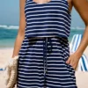 Women's Striped Drawstring Cami Romper - Cupshe -Cupshe GUEST baaea9c9 7bb0 4606 9fe4 51e86ead7026