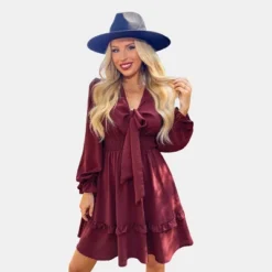 Women's Autumn Air Bow Tiered Ruffled Mini - Cupshe 11 Women's Autumn Air Bow Tiered Ruffled Mini - Cupshe -Cupshe GUEST bb381c46 fb05 4ab8 b19c d6caab5ed1cf