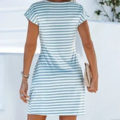 Women's Striped Knotted Belt Mini Dress - Cupshe -Cupshe GUEST bde00733 1bab 44b3 ac14 d0c230718b62