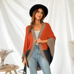 Women's Sunrise Memory Ribbed Colorblock Dolman Sleeve Cardigan - Cupshe -Cupshe GUEST bf7970b8 70a7 43a3 af11 87f728f115d9