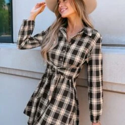 Women's Belted Plaid Mini Shirt Dress - Cupshe 14 Women's Belted Plaid Mini Shirt Dress - Cupshe -Cupshe GUEST c134eb60 0a32 4bf7 80c3 14e3f21d1cbb