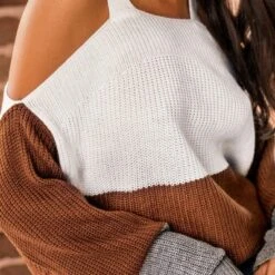 Women's Colorblock Open-Shoulder Sweater - Cupshe 12 Women's Colorblock Open-Shoulder Sweater - Cupshe -Cupshe GUEST c1ea1ac6 8f23 4ac5 8568 f9b53e0fddae