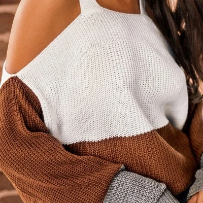 Women's Colorblock Open-Shoulder Sweater - Cupshe 7 Women's Colorblock Open-Shoulder Sweater - Cupshe - Image 5