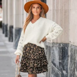 Women's Autumn Leaves Cutout Sweater - Cupshe -Cupshe GUEST c224e7ae 8174 4593 9bad 0f7316b46fcb