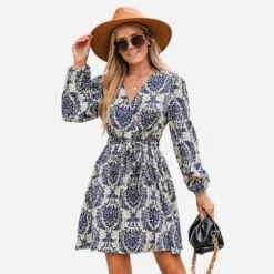 Women's Ornate Print Surplice Neck Mini Dress - Cupshe -Cupshe GUEST c26f88fd 17be 4aad a02e 2a66e83ba418