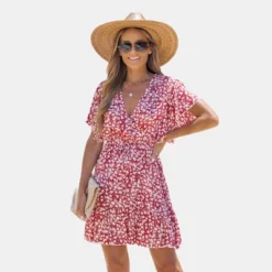 Women's Floral Flared Sleeve Ditsy A-shape Dress - Cupshe -Cupshe GUEST c336f583 31b3 494c be7f 789206a227e4