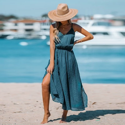 Women's V-Neck Maxi Cover-Up Dress - Cupshe 8 Women's V-Neck Maxi Cover-Up Dress - Cupshe - Image 6