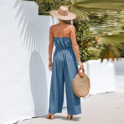 Women's Cotton Smocked Tube Jumpsuit - Cupshe -Cupshe GUEST c4aaf6fe c368 43ef 9261 a01ddc9bb155