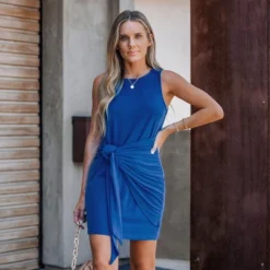 Women's Knotted Sash Mini Dress - Cupshe -Cupshe GUEST c4be1a50 ecf8 4e34 a2df 209a2fb0cd54