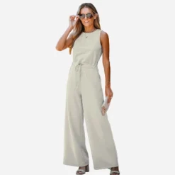 Women's Drawstring Wide Leg Jumpsuit - Cupshe -Cupshe GUEST c5906aec 61b7 42ea b3c9 5149bf884cf6