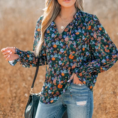 Women's Ditsy Floral Print Smocked Top - Cupshe 8 Women's Ditsy Floral Print Smocked Top - Cupshe - Image 6