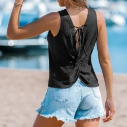 Women‘s Ribbed Knit Backless Tank Top - Cupshe -Cupshe GUEST c93909b2 ddd3 40d6 9e2e fb2a8114f617