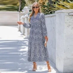 Women's Leopard Print Balloon Sleeve Maxi Dress - Cupshe -Cupshe GUEST cb39f7de 19c6 4b12 9a94 1e1f12b0f148