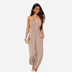 Women's Plunge Halter Jogger Jumpsuit - Cupshe -Cupshe GUEST cbeb186f 6029 48e6 a54f 1343799bedc0