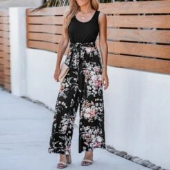 Women's Belted Floral Wide Leg Jumpsuit - Cupshe -Cupshe GUEST cc2d2871 760d 4253 b860 8b2d7228bba7