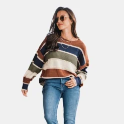 Women's Striped Drop Shoulder Sweater - Cupshe 15 Women's Striped Drop Shoulder Sweater - Cupshe -Cupshe GUEST cc8e55c4 5a96 4923 8c02 eac0591a07e3