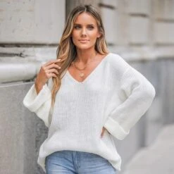 Women's Marshmallow V-Neck Sweater - Cupshe 16 Women's Marshmallow V-Neck Sweater - Cupshe -Cupshe GUEST ccca9292 1b4a 4cb5 a3d0 9e0ac42c81df