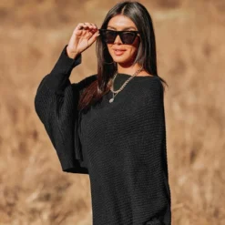 Women's Ribbed Oversized Split Sweater - Cupshe -Cupshe GUEST cdbaadb8 aea9 4c14 a403 9b46cb6ce6f9