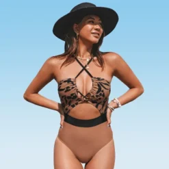 Women's Cutout One Piece Crisscross Front Drawstring Bathing Suit- Cupshe -Cupshe GUEST cf8a2dc4 33b7 4ae3 8b9d 0acdf4819bda