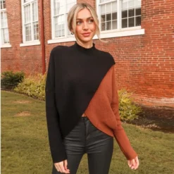 Women's Cable Knit Mock Neck Sweater - Cupshe -Cupshe GUEST d133966b ed13 44b7 bcc9 4f4f57074146