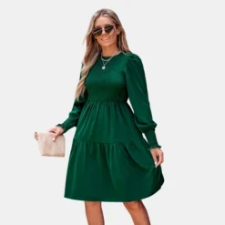Women's Emerald Smocked Ruffled Dress - Cupshe -Cupshe GUEST d1e10628 86d5 450e 824e c9f1e900295c