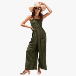 Women's Sleeveless Smocked Jumpsuit -Cupshe -Cupshe GUEST d28966c4 dc16 4451 8d6f 4326eb3dcb40