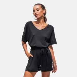 Women's Belted V-Neck Romper - Cupshe -Cupshe GUEST d3b2b93b 4630 49e4 8b96 34d8089b8de0
