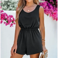 Women's Scoop Neck Back Tie Cutout Romper - Cupshe -Cupshe GUEST d3f93b32 dcf4 46fb 84df 2d96ff6dd696