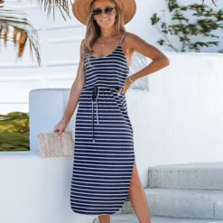 Women's Striped Drawstring Waist Midi Dress - Cupshe 15 Women's Striped Drawstring Waist Midi Dress - Cupshe -Cupshe GUEST d7471cfb d98b 46a0 bc4c 8024b5909bc6