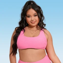 Women's Cross Back Plus Size Bikini Top -Cupshe -Cupshe GUEST d804e676 fce5 4a44 95bb 25443c8ad7ae