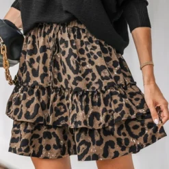 Women's Leopard Print Drawstring Ruffled Skirt - Cupshe -Cupshe GUEST d95a52c9 2cb7 45b0 90db 5befef4ccaa3