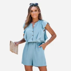 Women's Ruffled Button-Front Romper - Cupshe 17 Women's Ruffled Button-Front Romper - Cupshe -Cupshe GUEST d96698c7 2ddf 4085 a0f0 9b4e10b640d2
