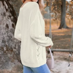 Women's Cutout Cable Knit One-Shoulder Sweater - Cupshe -Cupshe GUEST db8158e0 7085 4539 8e4e 446bf2f8ada4