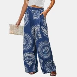 Women's Ornate Print High Waist Pants - Cupshe -Cupshe GUEST dba8a48e dd10 45c3 ad30 854424cca121
