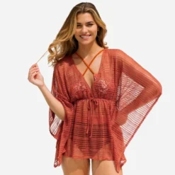 Women's Striped Mesh Drawstring Cover-Up Dress - Cupshe -Cupshe GUEST dc9ba911 7eb2 455a 9524 a2a96db9f14f