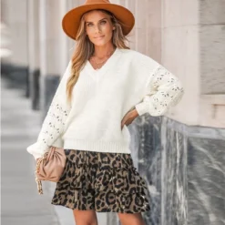 Women's Autumn Leaves Cutout Sweater - Cupshe -Cupshe GUEST dd3ddb56 a0b5 4d53 b86e 67fef124a73e