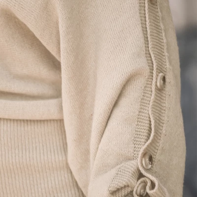 Women's Rib Buttoned One-shoulder Mini Sweater Dress - Cupshe 3 Women's Rib Buttoned One-shoulder Mini Sweater Dress - Cupshe