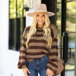 Women's Classic Cozy Striped Rib Sweater - Cupshe -Cupshe GUEST dd732fa0 35a7 40ba 9da3 d0ef3be07b0c