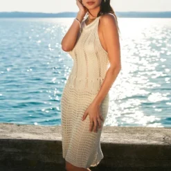 Women's Crochet Round Neck Cover-Up Dress - Cupshe -Cupshe GUEST deebf7e7 e5bf 4359 ac1c b061206a5444