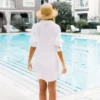 Women's White Semi-Sheer Shirt Cover Up -Cupshe -Cupshe GUEST def7a75e 7155 4a97 bec7 20bc77e4223c