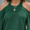 Women's Toasty Open-Shoulder Rib Sweater - Cupshe