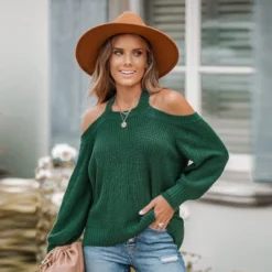 Women's Toasty Open-Shoulder Rib Sweater - Cupshe -Cupshe GUEST e03ce6d1 690d 4375 ad2e ba3c45aa97e7