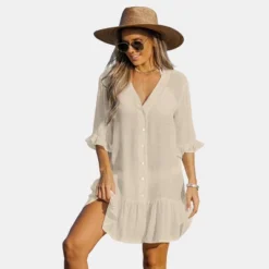 Women's Ruffled Swim Cover Up Dress -Cupshe -Cupshe GUEST e0dff5d9 f03b 4151 8e5e aa32fdbba9e0
