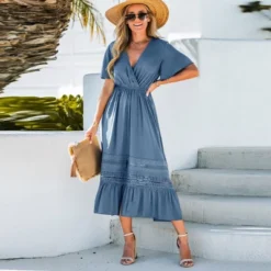 Women's Ruffled Lace-Trim Midi Dress - Cupshe -Cupshe GUEST e1d1e256 ab6a 49ab 8d97 49d69e3441b6