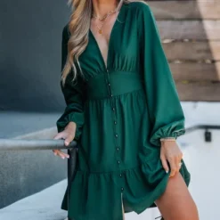 Women's Emerald Button-Loop Mini Dress - Cupshe 15 Women's Emerald Button-Loop Mini Dress - Cupshe -Cupshe GUEST e358c0c1 f00e 4e39 8485 d4646936b53c